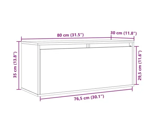 Sieninė Spintelė, 80X30X35cm Pušies Medienos Masyvas