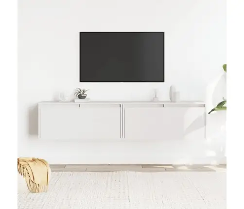 Sienas Skapīši, 2 Gab., Balti, 80X30X35 Cm, Priedes Masīvkoks Vidaxl