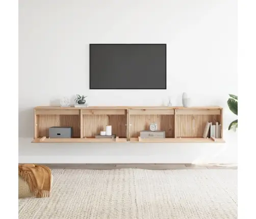 Sienas Skapīši, 2 Gab., 100X30X35 Cm, Priedes Masīvkoks Vidaxl