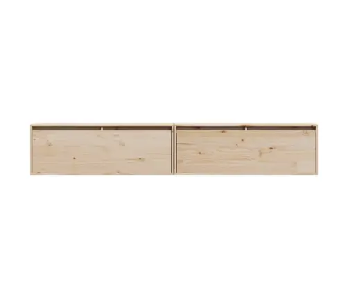 Sienas Skapīši, 2 Gab., 100X30X35 Cm, Priedes Masīvkoks Vidaxl