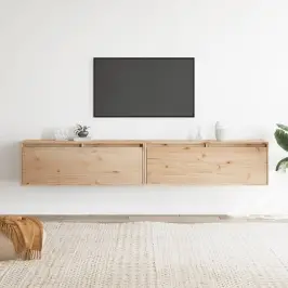 Sienas Skapīši, 2 Gab., 100X30X35 Cm, Priedes Masīvkoks Vidaxl
