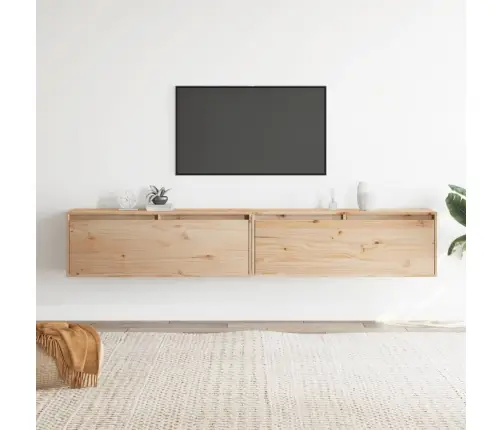 Sienas Skapīši, 2 Gab., 100X30X35 Cm, Priedes Masīvkoks Vidaxl