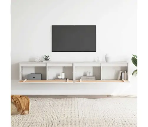 Seinakapid, 2 Tk, Valge, 100X30X35 cm Männipuit