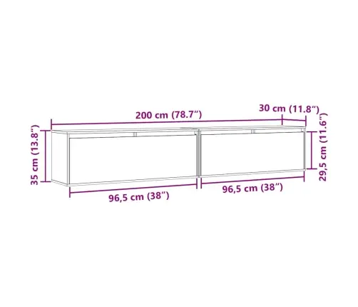 Seinakapid, 2 Tk, Valge, 100X30X35 cm Männipuit
