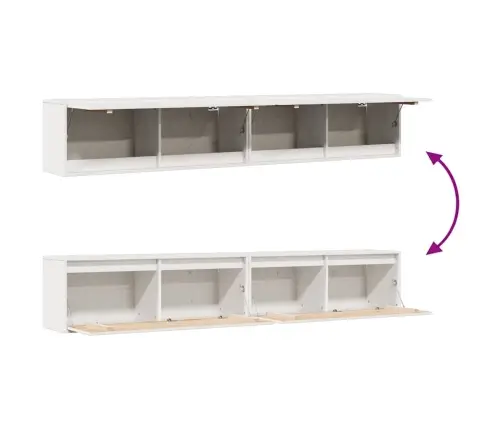 Seinakapid, 2 Tk, Valge, 100X30X35 cm Männipuit