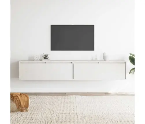 Seinakapid, 2 Tk, Valge, 100X30X35 cm Männipuit