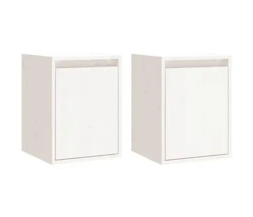 Seinakapid, 2 Tk, Valge, 30X30X40 cm Männipuit