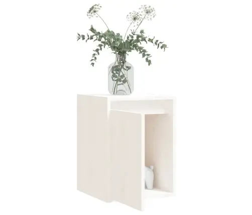 Seinakapid, 2 Tk, Valge, 30X30X40 cm Männipuit