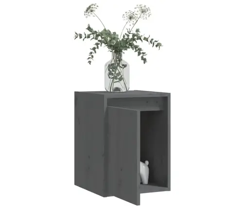 Sieninės Spintelės, 2Vnt., Pilkos, 30X30X40cm Pušies Masyvas