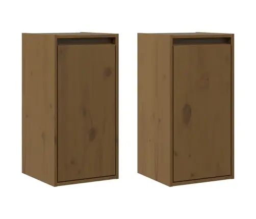 Sienas Skapīši, 2 Gab., Brūni, 60X30X30 Cm, Priedes Masīvkoks Vidaxl