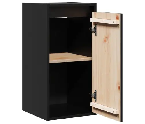 Sienas Skapīši, 2 Gab., Melni, 30X30X60 Cm, Priedes Masīvkoks Vidaxl