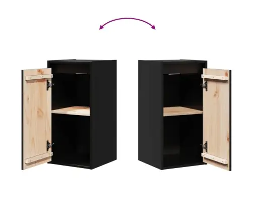 Sienas Skapīši, 2 Gab., Melni, 30X30X60 Cm, Priedes Masīvkoks Vidaxl