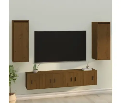 Sienas Skapīši, 2 Gab., Brūni, 30X30X80 Cm, Priedes Masīvkoks Vidaxl