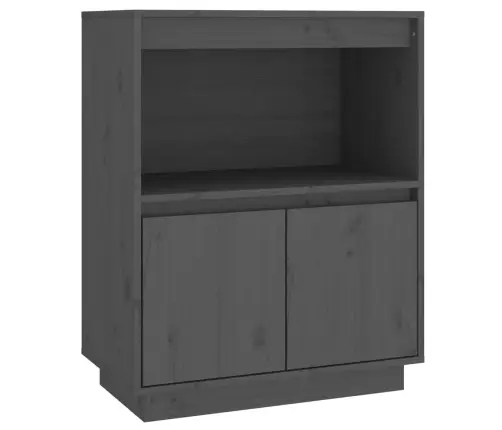 Kumode, Pelēka, 60X34X75 Cm, Priedes Masīvkoks Vidaxl