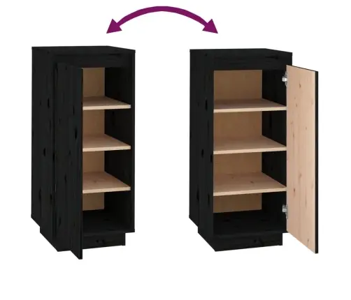 Apavu Skapītis, Melns, 35X35X80 Cm, Priedes Masīvkoks Vidaxl