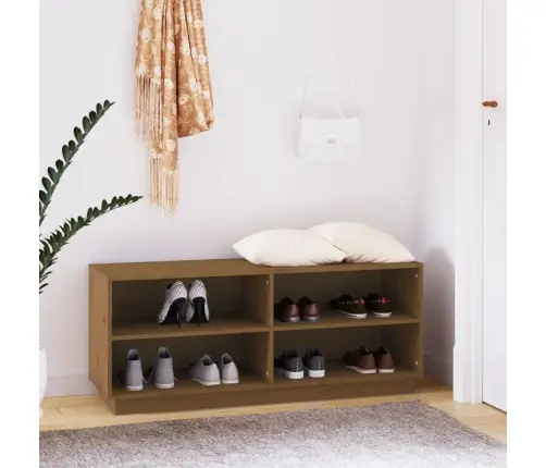 Apavu Plaukts, Medus Brūns, 110X34X45 Cm, Priedes Masīvkoks Vidaxl