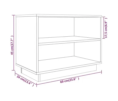 Apavu Plaukts, Melns, 60X34X45 Cm, Priedes Masīvkoks Vidaxl