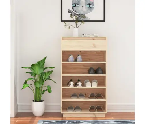 Apavu Plaukts, 60X34X105 Cm, Priedes Masīvkoks Vidaxl