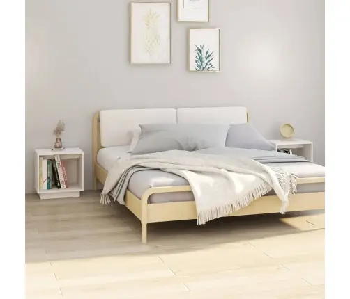 Naktsgaldiņi, 2 Gab., Balti, 40X30X40 Cm, Priedes Masīvkoks Vidaxl