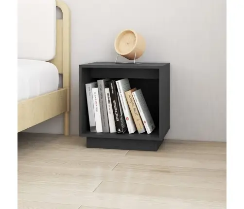 Naktsskapītis, Pelēks, 40X30X40 Cm, Priedes Masīvkoks Vidaxl