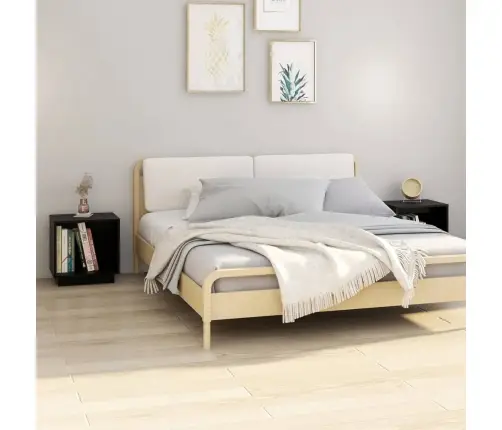 Öökapid 2 Tk, Must, 40X30X40 cm Männipuit