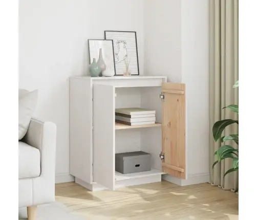 Puhvetkapp, Valge, 60X34X75 cm Toekas Männipuit