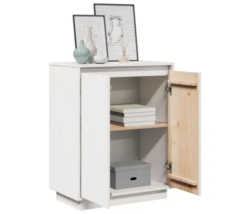 Puhvetkapp, Valge, 60X34X75 cm Toekas Männipuit