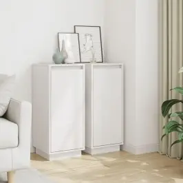 Kumodes, 2 Gab., Baltas, 31,5X34X75 Cm, Priedes Masīvkoks Vidaxl