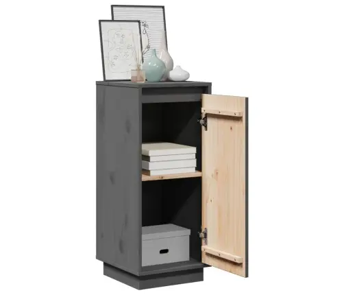 Kumodes, 2 Gab., Pelēkas, 31,5X34X75 Cm, Priedes Masīvkoks Vidaxl