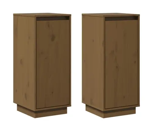 Šoninės Spintelės, 2Vnt., Medaus Rudos, 31,5X34X75cm Pušis Šoninės Spintelės, 2Vnt., Medaus Rudos, 31,5X34X75cm Pušis