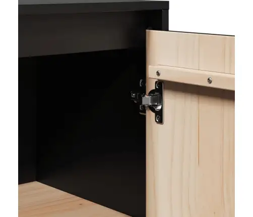 Kumodes, 2 Gab., Melnas, 31,5X34X75 Cm, Priedes Masīvkoks Vidaxl