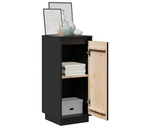 Kumodes, 2 Gab., Melnas, 31,5X34X75 Cm, Priedes Masīvkoks Vidaxl