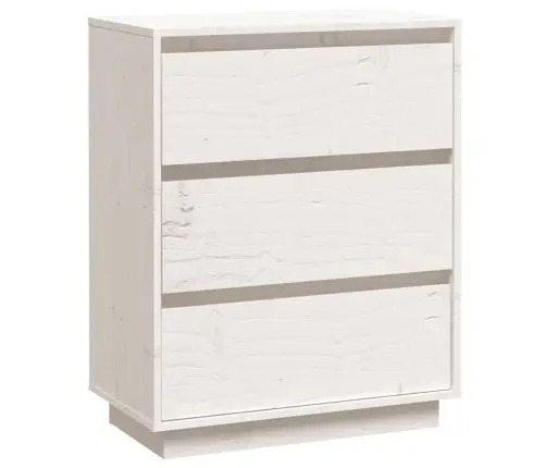 Kumode, Balta, 60X34X75 Cm, Priedes Masīvkoks Vidaxl