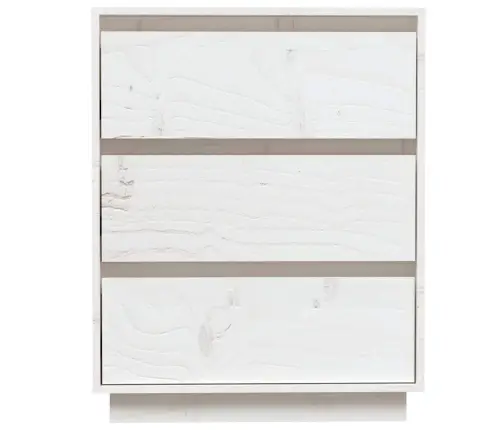 Kumode, Balta, 60X34X75 Cm, Priedes Masīvkoks Vidaxl