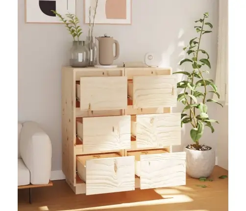 Kumodes, 2 Gab., 32X34X75 Cm, Priedes Masīvkoks Vidaxl