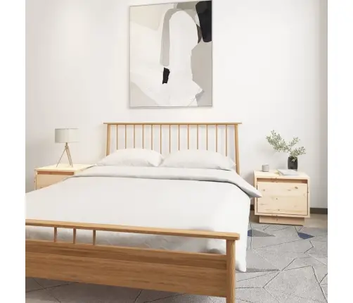 Naktsgaldiņi, 2 Gab., Balti, 35X34X32 Cm, Priedes Masīvkoks Vidaxl