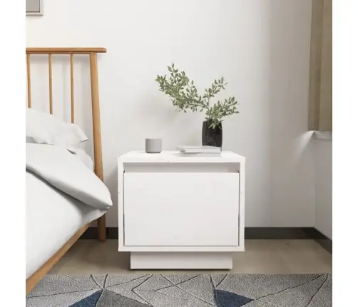 Naktsgaldiņš, 35X34X32 Cm, Balts, Priedes Masīvkoks Vidaxl