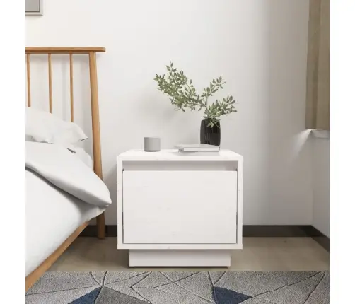 Naktinės Spintelės, 2Vnt., Baltos, 35X34X32cm Pušies Masyvas