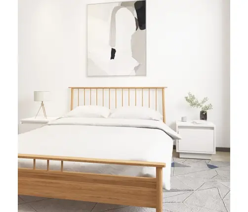 Naktinės Spintelės, 2Vnt., Baltos, 35X34X32cm Pušies Masyvas