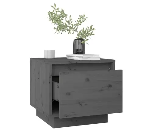 Naktinės Spintelės, 2Vnt., Pilkos, 35X34X32cm Pušies Masyvas
