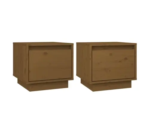 Naktsskapīši, 2 Gab., Brūni, 35X34X32 Cm, Priedes Masīvkoks Vidaxl