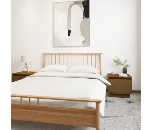 Naktsskapīši, 2 Gab., Brūni, 35X34X32 Cm, Priedes Masīvkoks Vidaxl