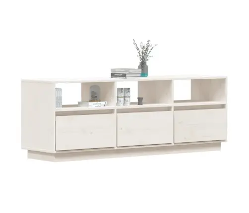 Televizoriaus Spintelė, Balta, 140X37X50cm Pušies Masyvas