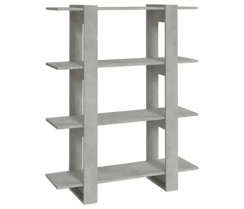 Grāmatu Plaukts, Aizslietnis, Betona Pelēks, 100X30X123,5 Cm Vidaxl