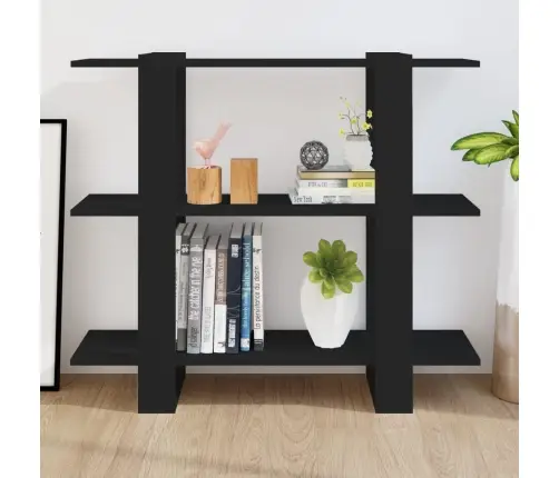 Spintelė Knygoms/Kambario Pertvara, Juoda, 100X30X87Cm