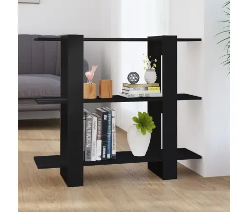 Spintelė Knygoms/Kambario Pertvara, Juoda, 100X30X87Cm