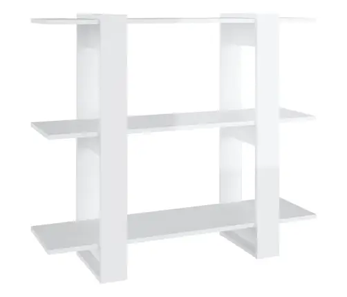 Grāmatu Plaukts, Aizslietnis, Spīdīgi Balts, 100X30X87 Cm Vidaxl