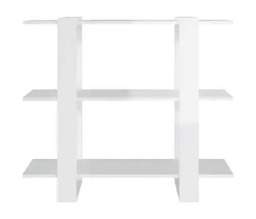 Grāmatu Plaukts, Aizslietnis, Spīdīgi Balts, 100X30X87 Cm Vidaxl