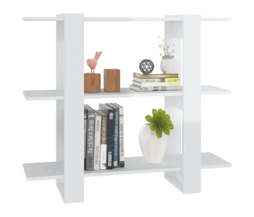 Grāmatu Plaukts, Aizslietnis, Spīdīgi Balts, 100X30X87 Cm Vidaxl