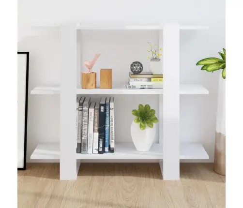 Grāmatu Plaukts, Aizslietnis, Spīdīgi Balts, 100X30X87 Cm Vidaxl